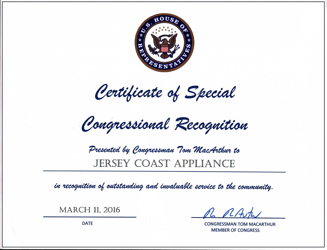 1317px x 1010px - JCA Receives Congressional Recognition for Community Service